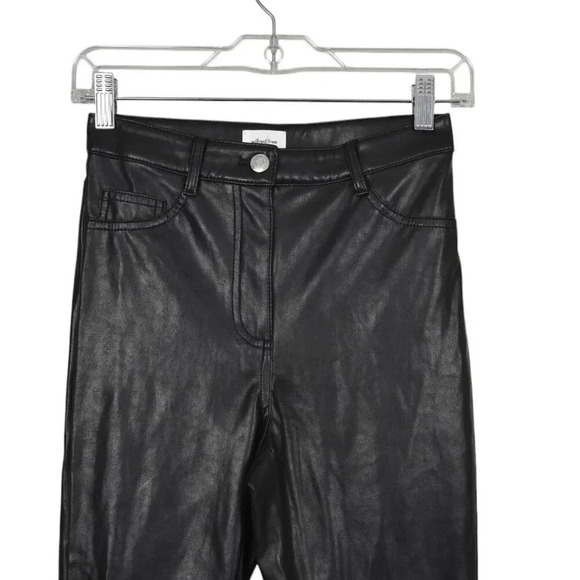 Aritzia Wilfred Free Faux Leather Leggings Pant Black Charm High Rise Size 00 - Picture 5 of 12